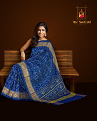 Royal Blue Navratna Patola Saree