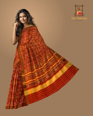 Rust and Orange Manekchowk Patola Saree