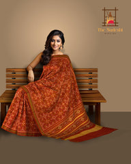 Rust and Orange Manekchowk Patola Saree