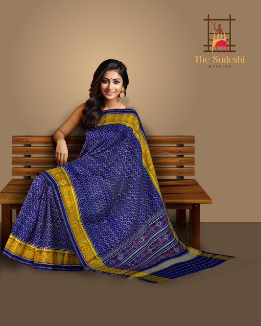 Navy Blue Daliyabhat Patola Saree