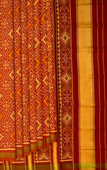 Rust Orange Panchanda Patola Saree