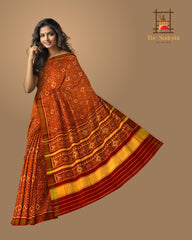 Rust Orange Panchanda Patola Saree