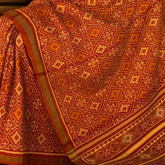 Rust Orange Panchanda Patola Saree