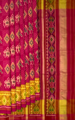 Pink Diamond Hathipoat Bandhani Patola Saree