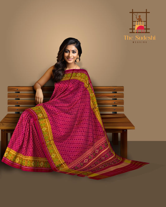 Pink Daliyabhat Patola Saree