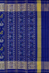 Royal Blue Spaced Hathi Popat Patola Saree