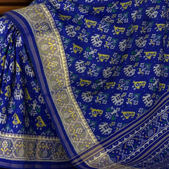 Royal Blue Spaced Hathi Popat Patola Saree