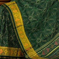 Green Spaced Manekchowk Patola Saree