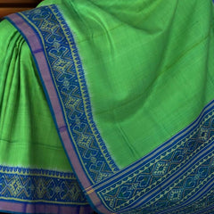 Blue Parrot Green Galo Patola Saree