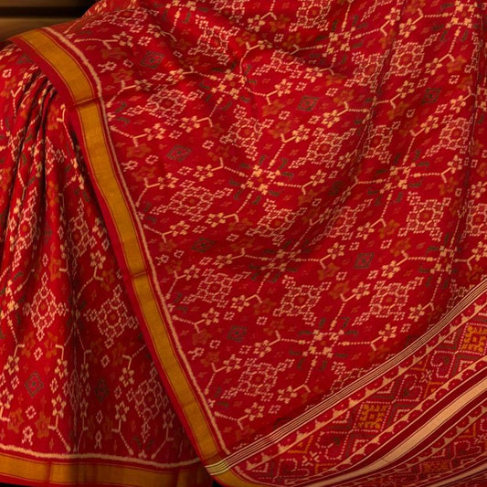 Red Navratna Patola Saree