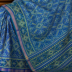 Green Blue Manekchowk Patola Saree