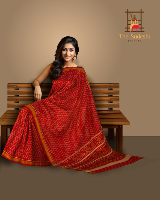 Red Daliyabhat Patola Saree