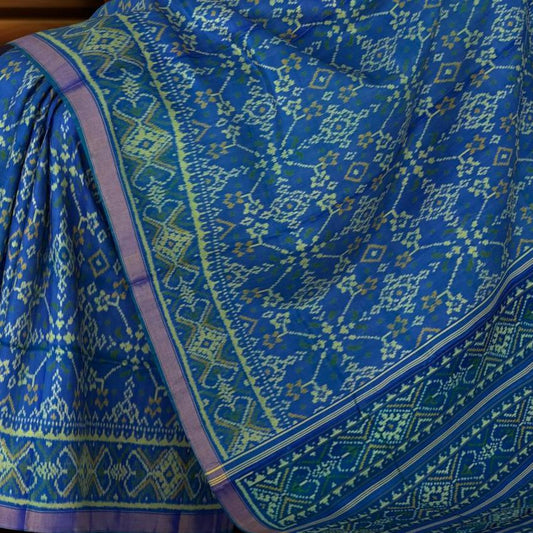 Green Blue Navratna Patola Saree
