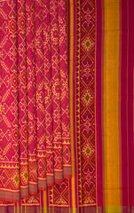 Orange Pink Manekchowk Patola Saree