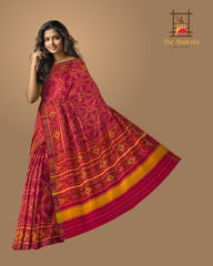 Orange Pink Manekchowk Patola Saree