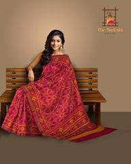 Orange Pink Manekchowk Patola Saree
