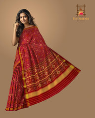 Maroon Pan Chanda Patola Saree