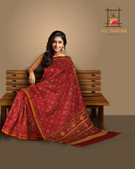 Maroon Pan Chanda Patola Saree