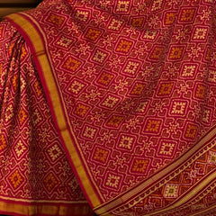 Maroon Pan Chanda Patola Saree