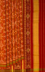 Orange Red Navratna Patola Saree