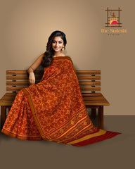 Orange Red Navratna Patola Saree