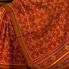 Orange Red Navratna Patola Saree