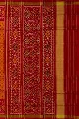 Red Mustard Butta Patola Saree