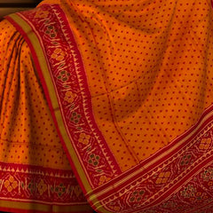 Red Mustard Butta Patola Saree