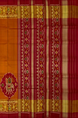 Red Maroon Mustard Skirt Border Patola Saree