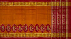 Red Maroon Mustard Skirt Border Patola Saree
