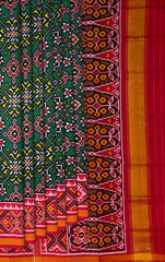 Maroon Dark Green Navratna Patola Saree