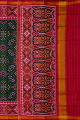 Maroon Dark Green Navratna Patola Saree