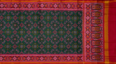 Maroon Dark Green Navratna Patola Saree
