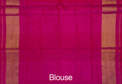 Red Pink Single Ikat Rajkot Patola Saree with Phool Jhaad Daliyabhat Design