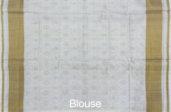 Off White Single Ikat Rajkot Patola Saree with Phool Jhaad Daliyabhat Design