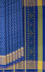 Ramagreen Blue Daliyabhat Border Single Ikat Rajkot Patola Saree