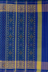 Ramagreen Blue Daliyabhat Border Single Ikat Rajkot Patola Saree