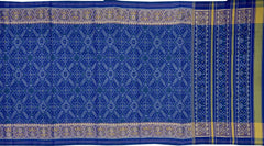 Ramagreen Blue Daliyabhat Border Pallu Chelari Single Ikat Rajkot Patola Saree