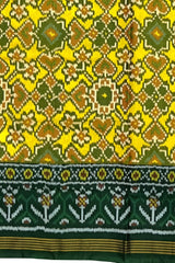 Green Yellow Single Ikat Semi Patan Patola Saree