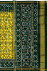 Green Yellow Single Ikat Semi Patan Patola Saree