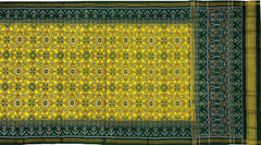 Green Yellow Single Ikat Semi Patan Patola Saree