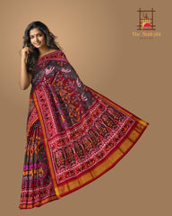 Multi Color Single Ikat Semi Patan Patola Saree