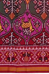 Multi Color Single Ikat Semi Patan Patola Saree