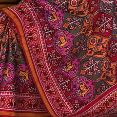 Multi Color Single Ikat Semi Patan Patola Saree