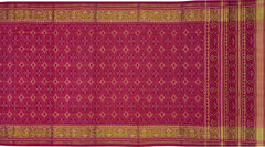 Pink Red Single Ikat Rajkot Patola Saree with Dual Tone