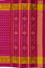 Pink Daliyabhat Border Pallu Chelari Single Ikat Rajkot Patola Saree