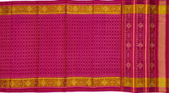 Pink Daliyabhat Border Pallu Chelari Single Ikat Rajkot Patola Saree
