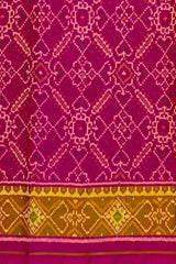 Pink Manekchowk Border Pallu Chelari Single Ikat Rajkot Patola Saree