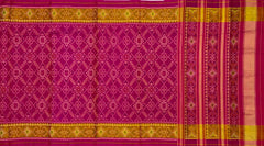 Pink Manekchowk Border Pallu Chelari Single Ikat Rajkot Patola Saree