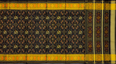 Black Navratna Hathi Border Pallu Chelari Single Ikat Rajkot Patola Saree